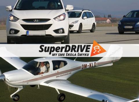 Celý deň nabitý adrenalínom, kde sa najprv naučíte mať auto úplne pod kontrolou v krízových situáciách a potom vzlietnete medzi oblaky.