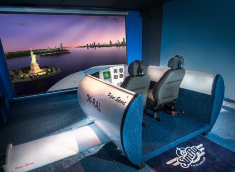 Zážitok, ktorý sa vďaka 3D projekcii a zvukov dotýka reality. Vzlietnite a vydajte sa na cestu okolo sveta na leteckom simulátore. 