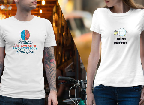 Veselé tričká so slovnými hračkami, ktoré vám rozjasnia pochmúrne dni.