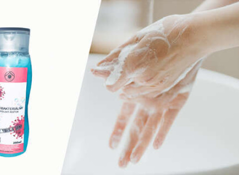 Antibakteriálny 250 ml mydlový roztok, vysokoúčinný proti baktériám a vírusom.