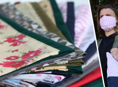 Praktická bavlnená taška zladená s rúškom. Štýlové farby a vzory.