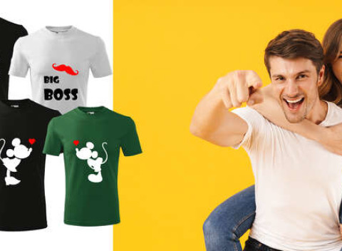 Tričká pre páry zo 100 % bavlny s doručením do 48 hodín kuriérom v cene