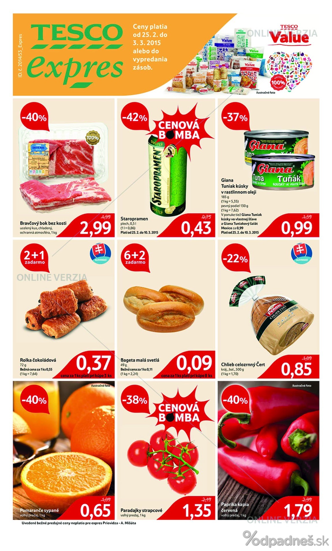 1. stránka Tesco letáku