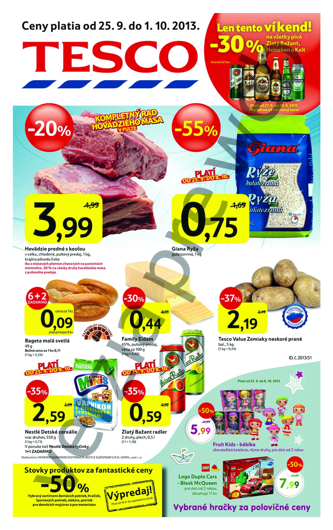 1. stránka Tesco letáku