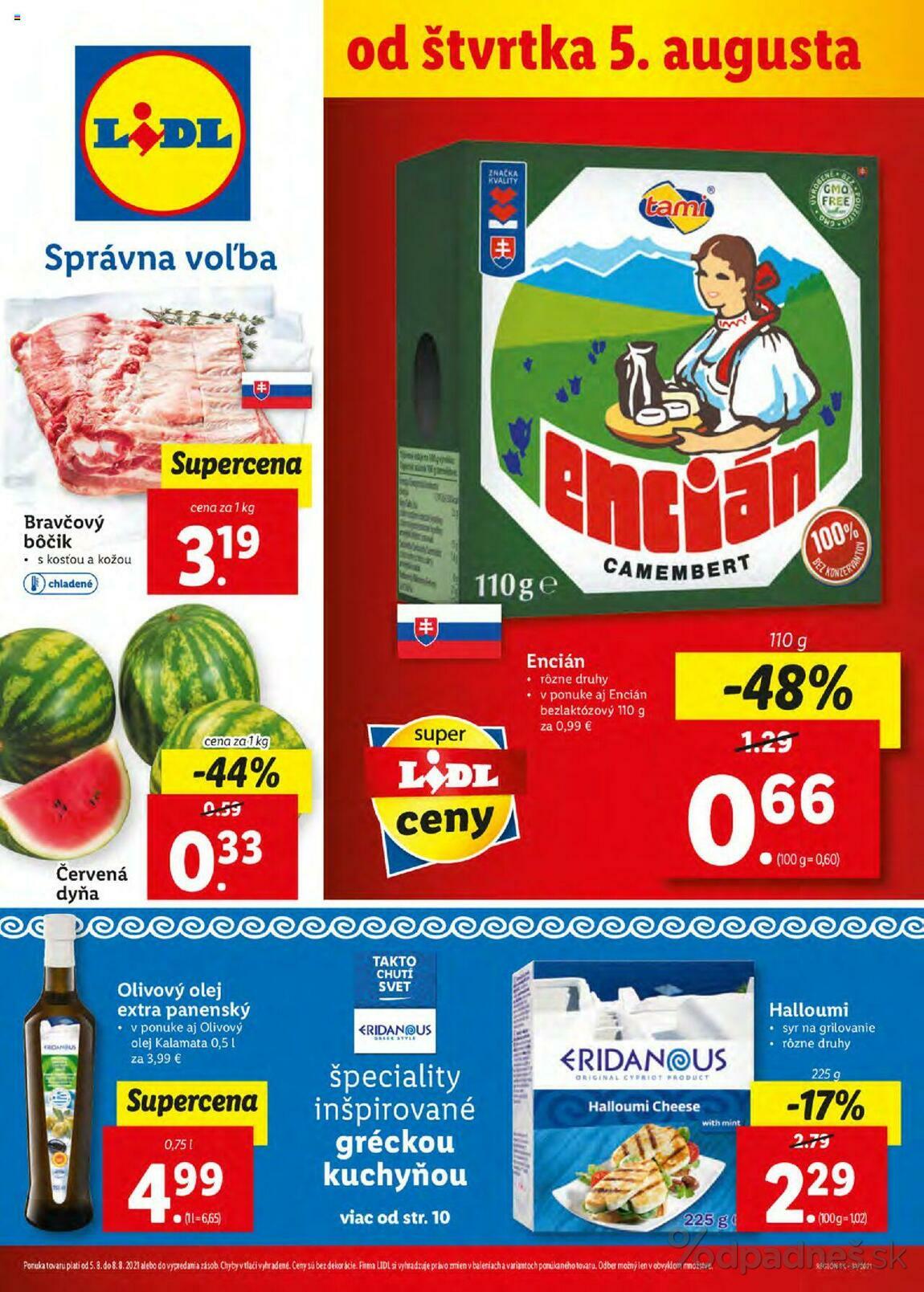 1. stránka Lidl letáku