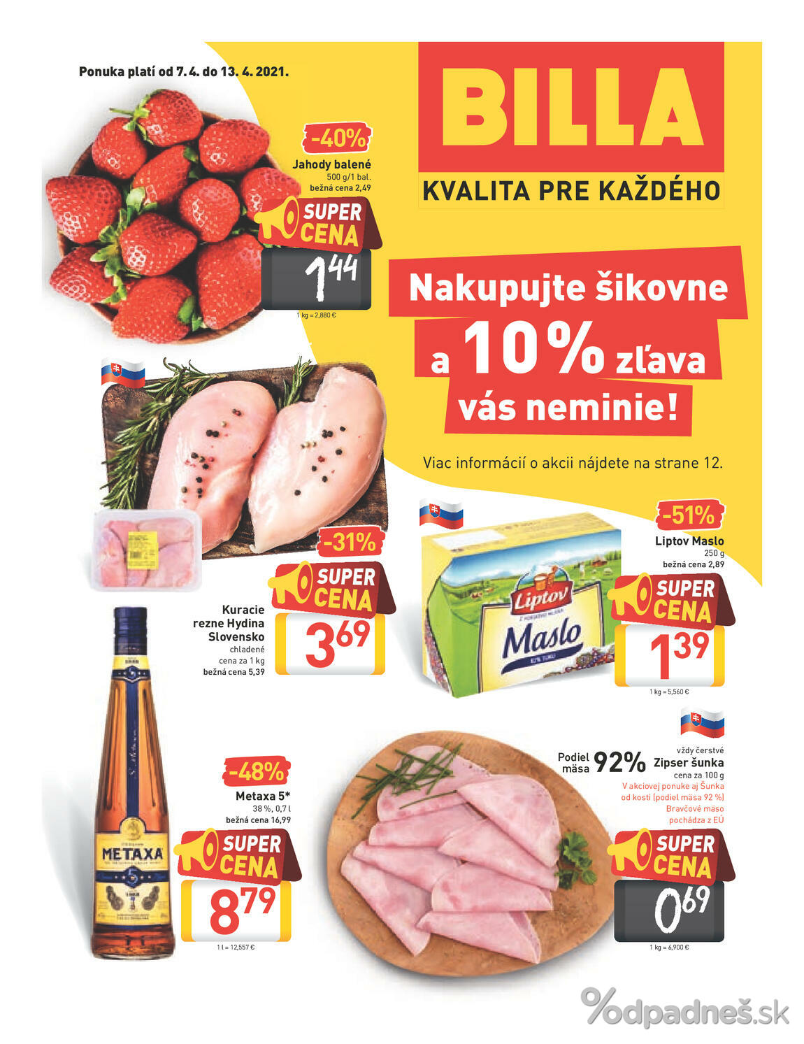 1. stránka Billa letáku