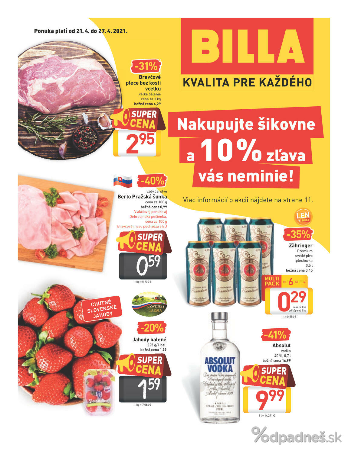 1. stránka Billa letáku