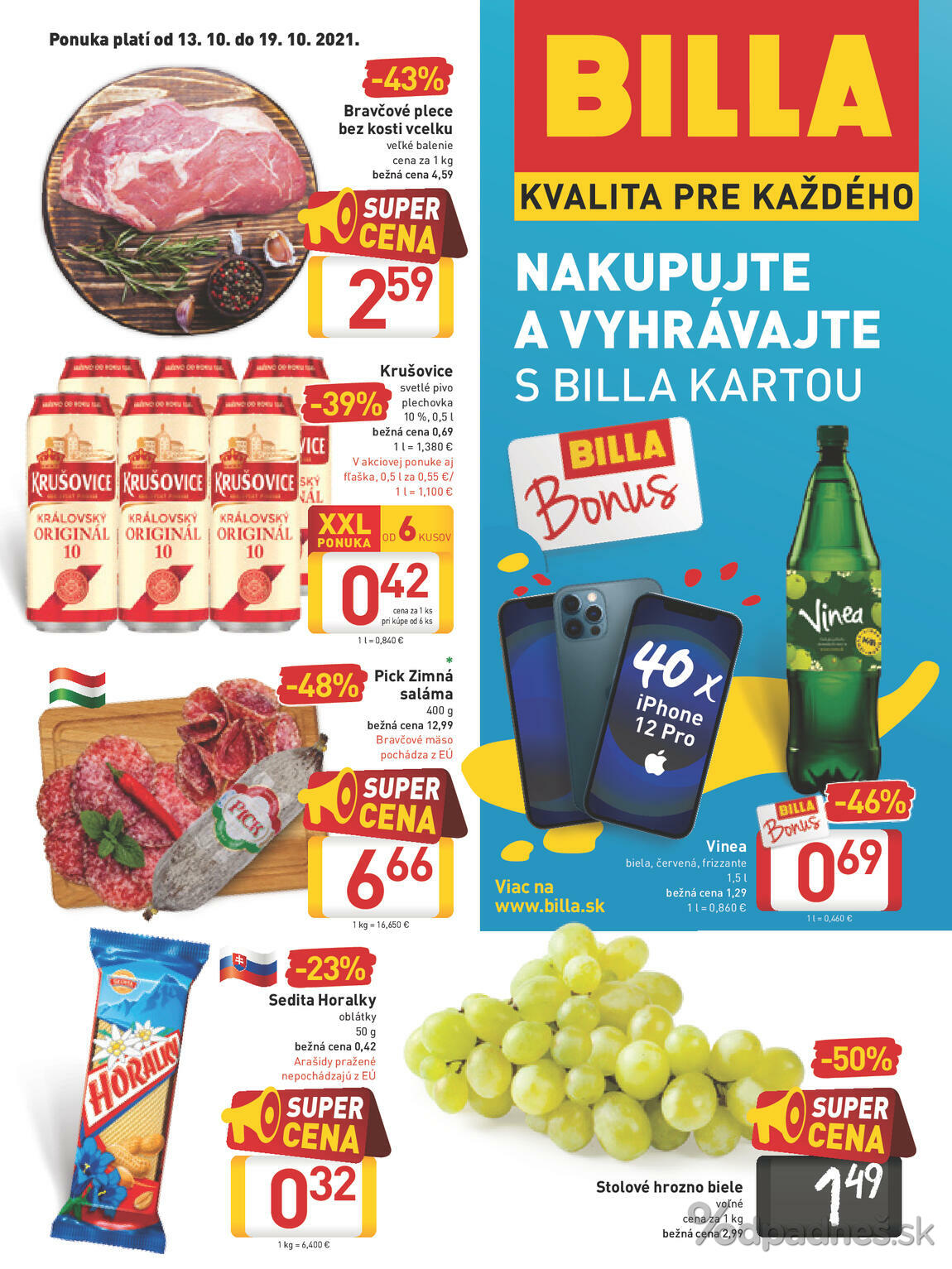 1. stránka Billa letáku