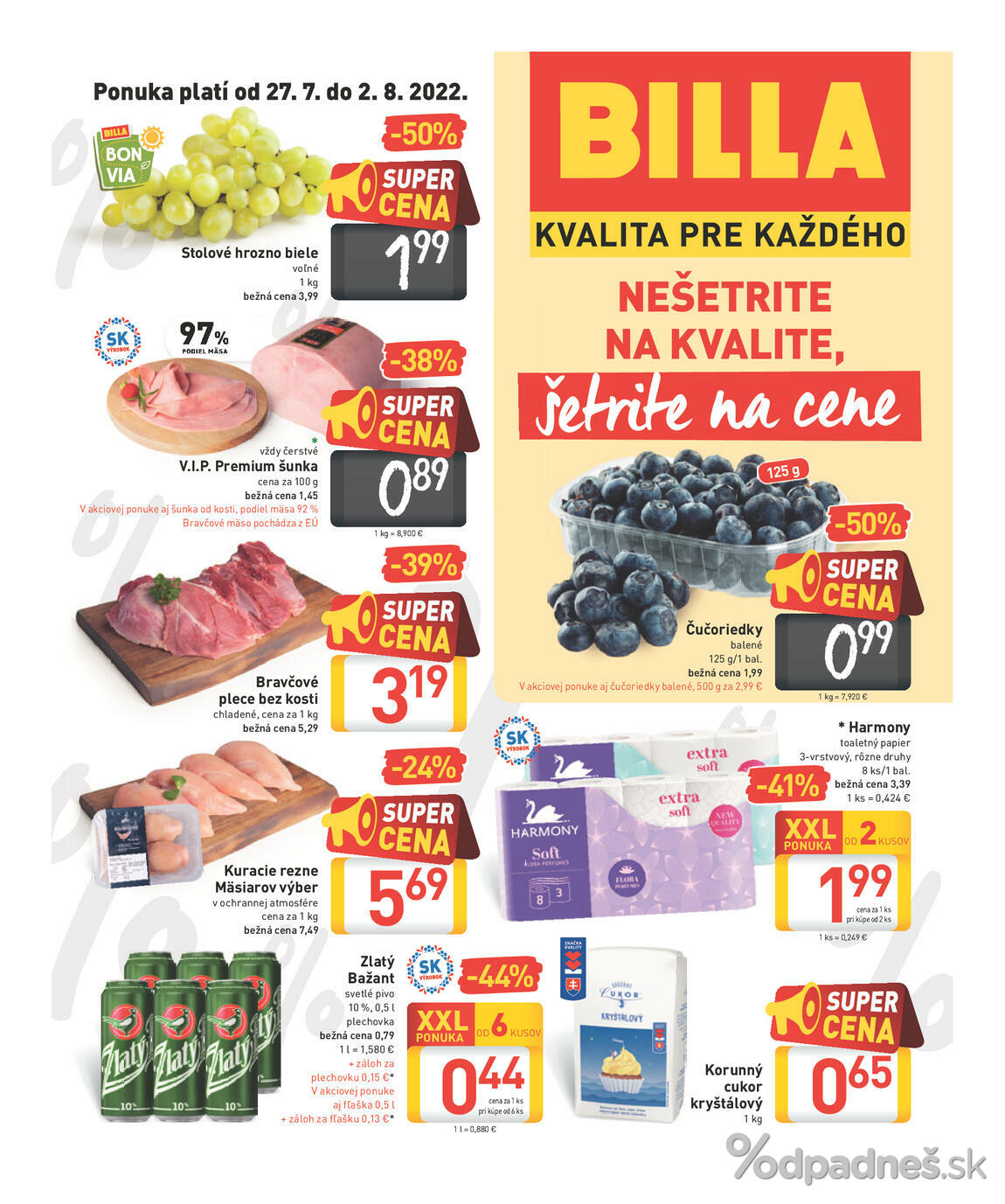 1. stránka Billa letáku