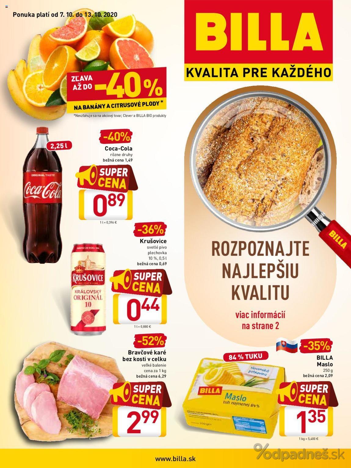 1. stránka Billa letáku