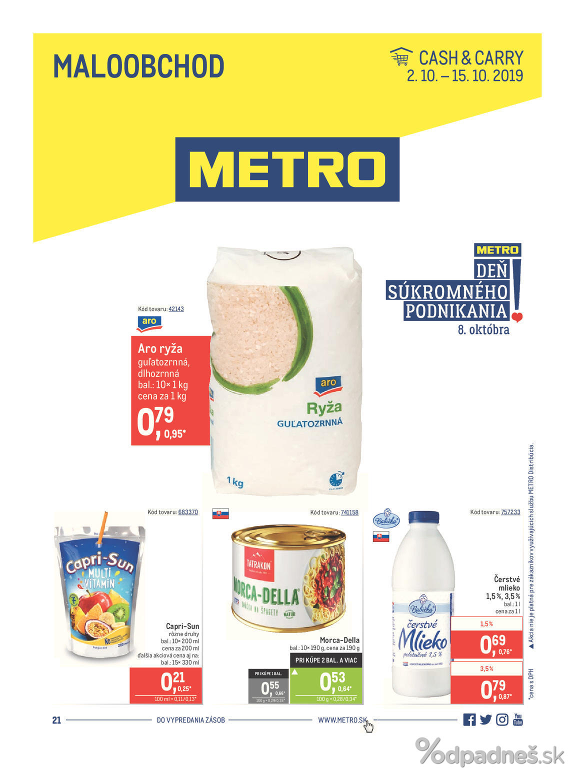 1. stránka Metro letáku