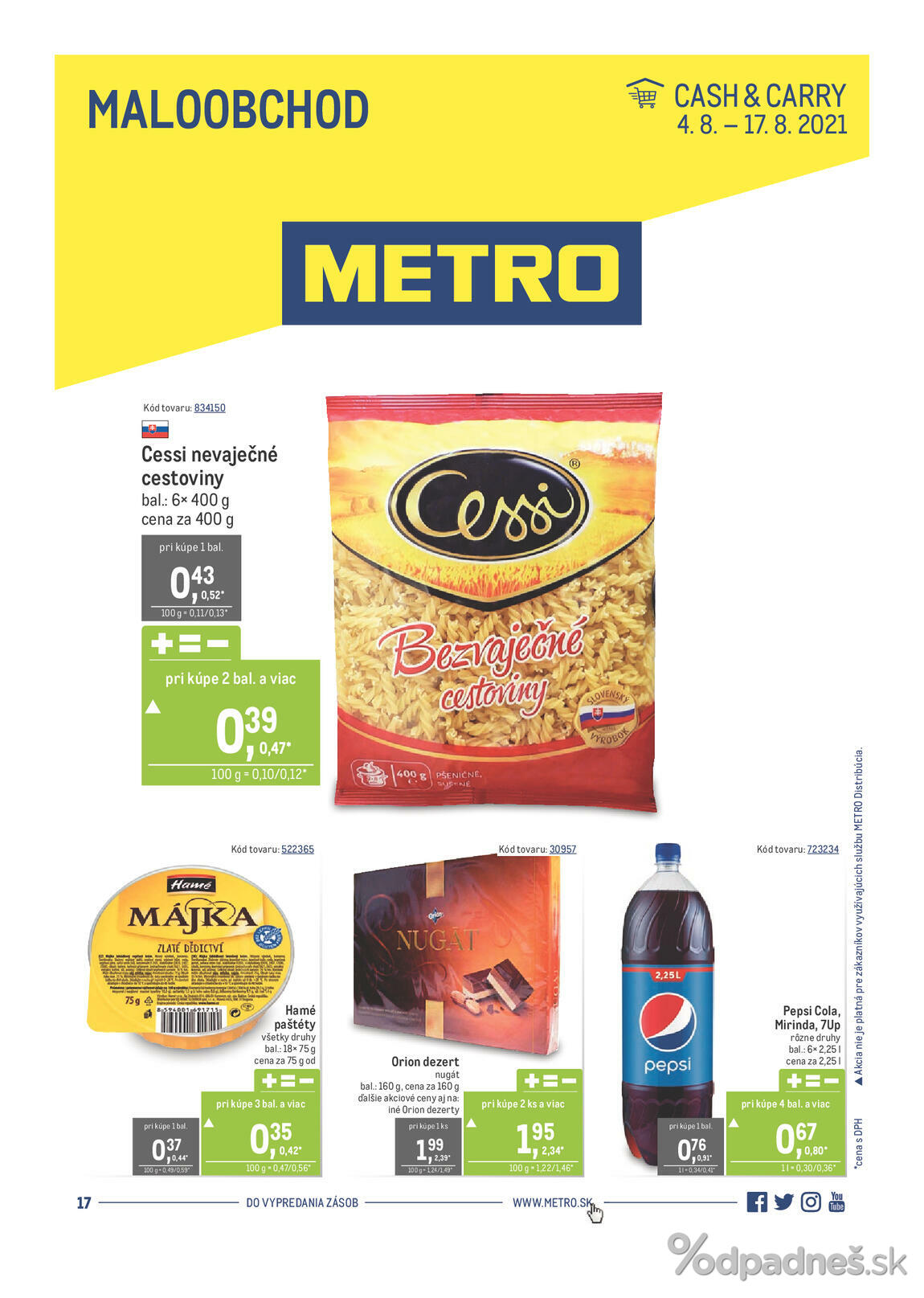 1. stránka Metro letáku