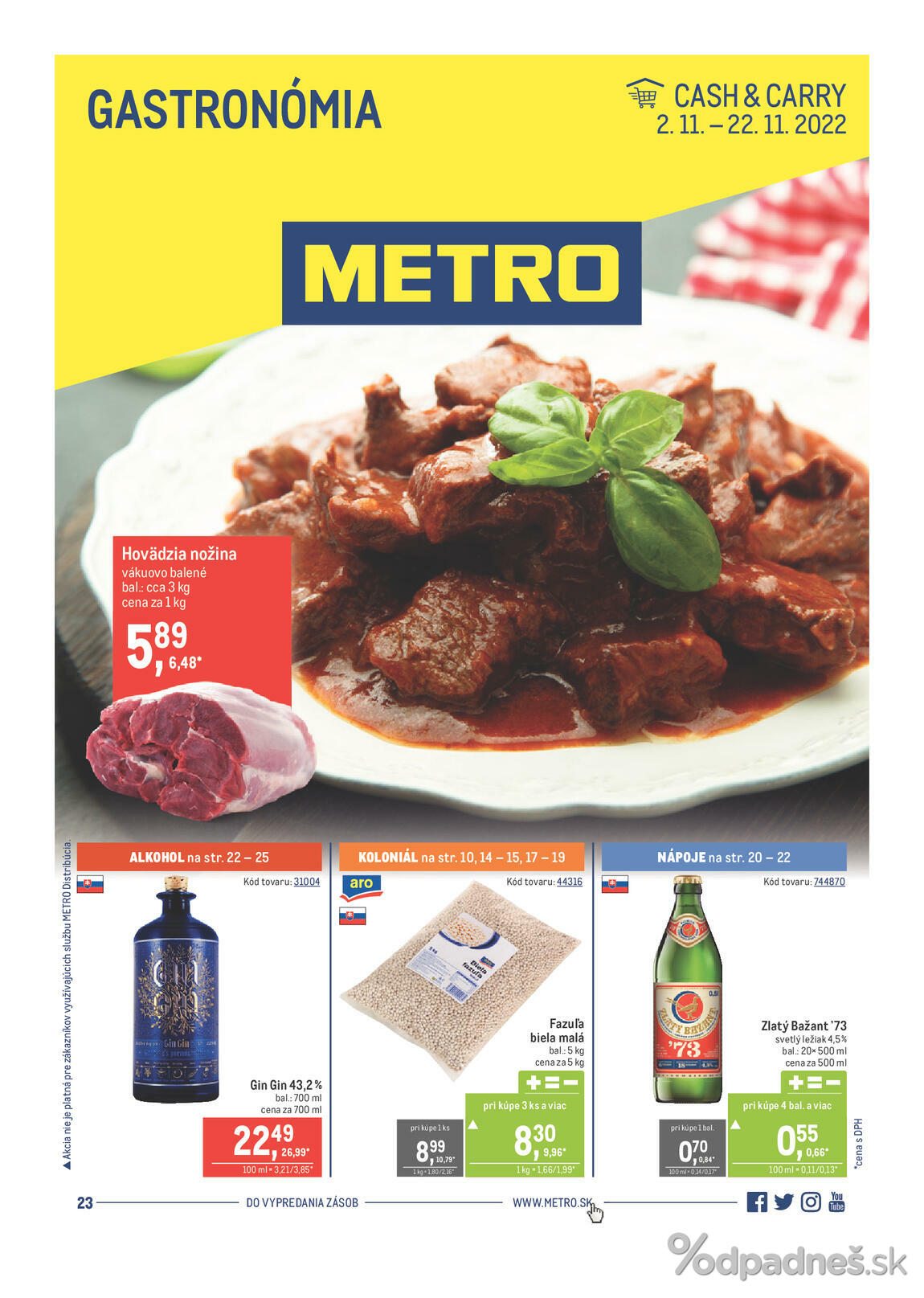 1. stránka Metro letáku