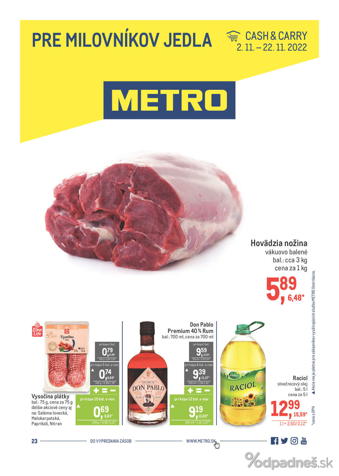 1. stránka Metro letáku