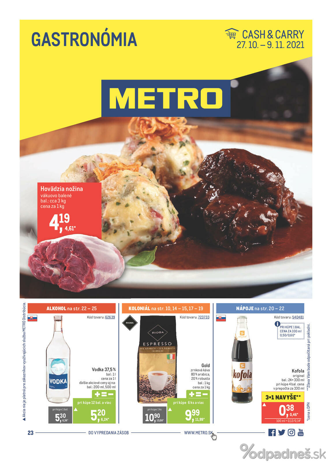 1. stránka Metro letáku