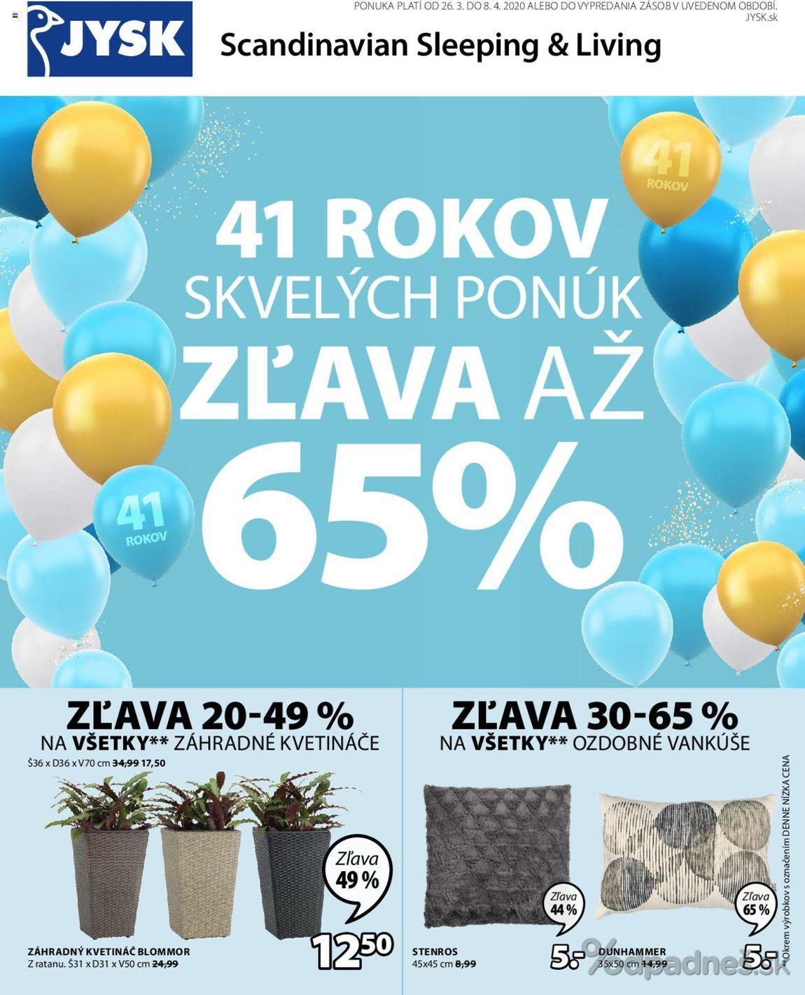 1. stránka Jysk letáku