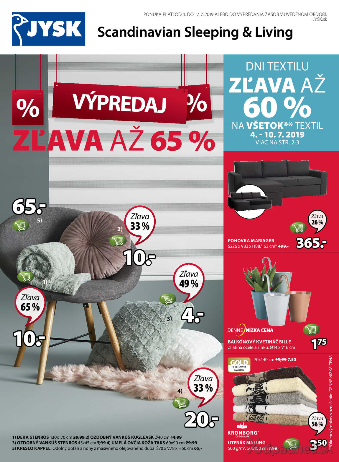 1. stránka Jysk letáku