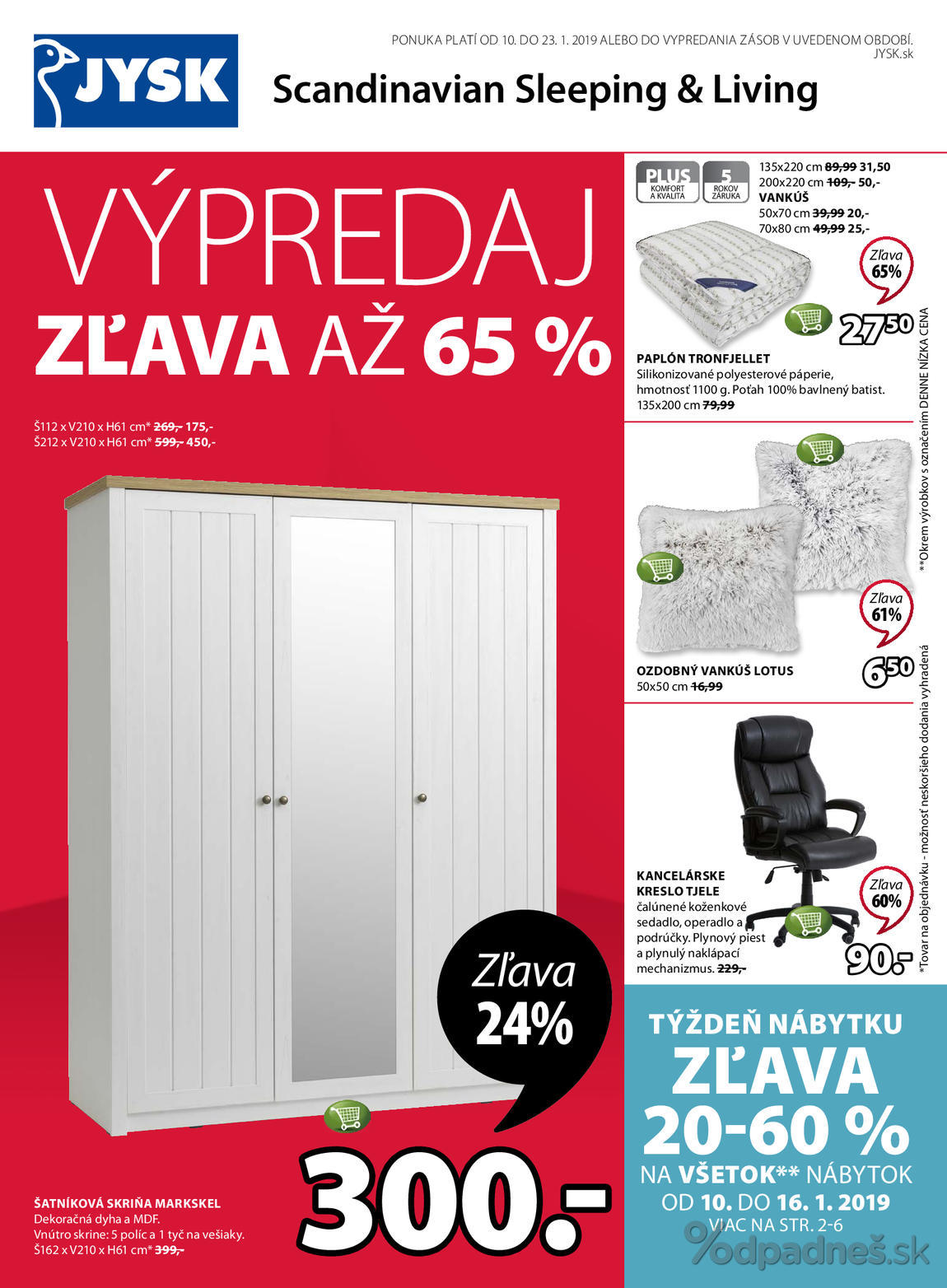 1. stránka Jysk letáku