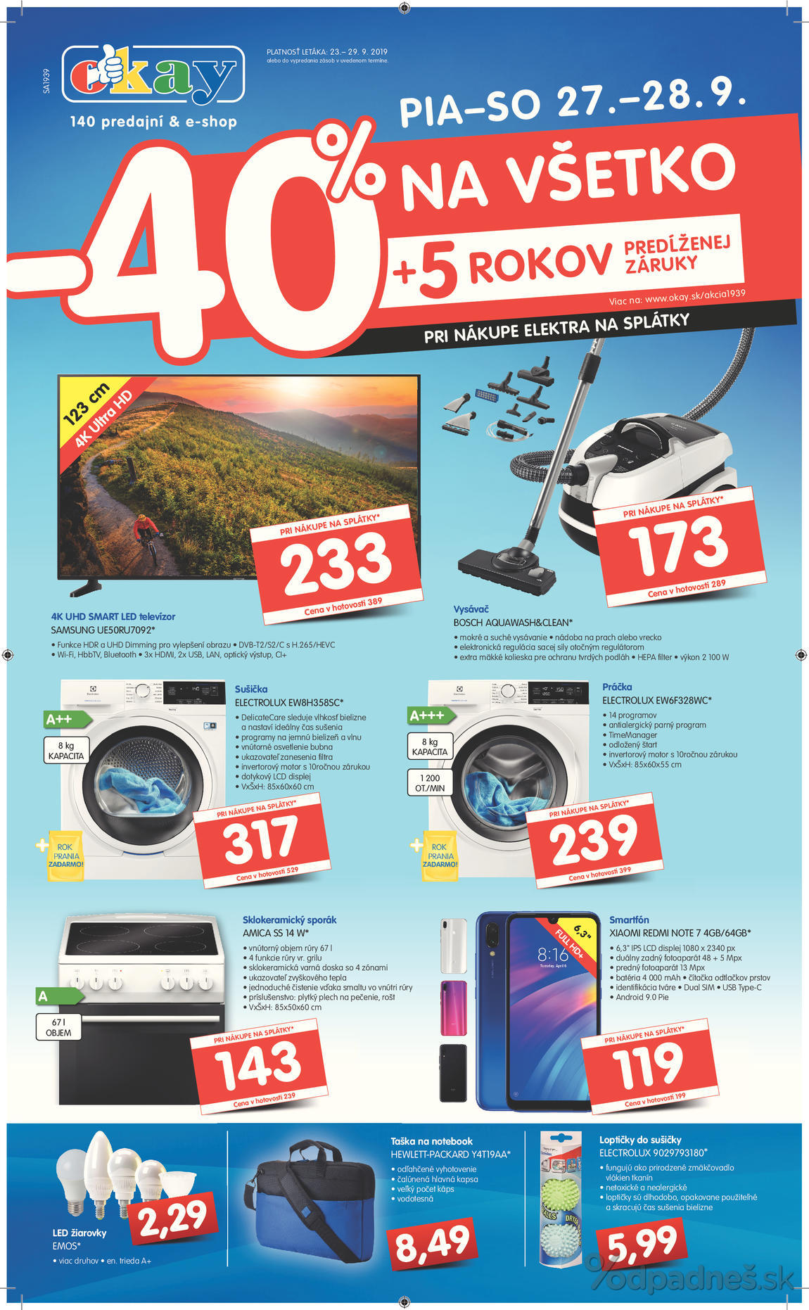 1. stránka OKAY elektro letáku