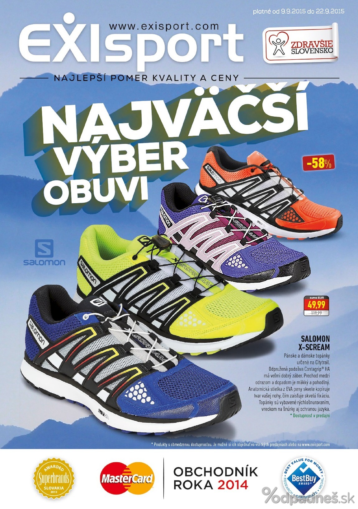 1. stránka Exisport letáku