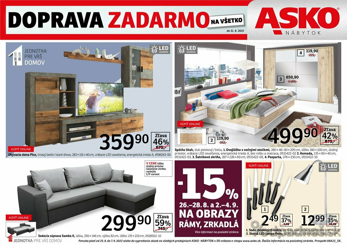 1. stránka Asko nábytok letáku