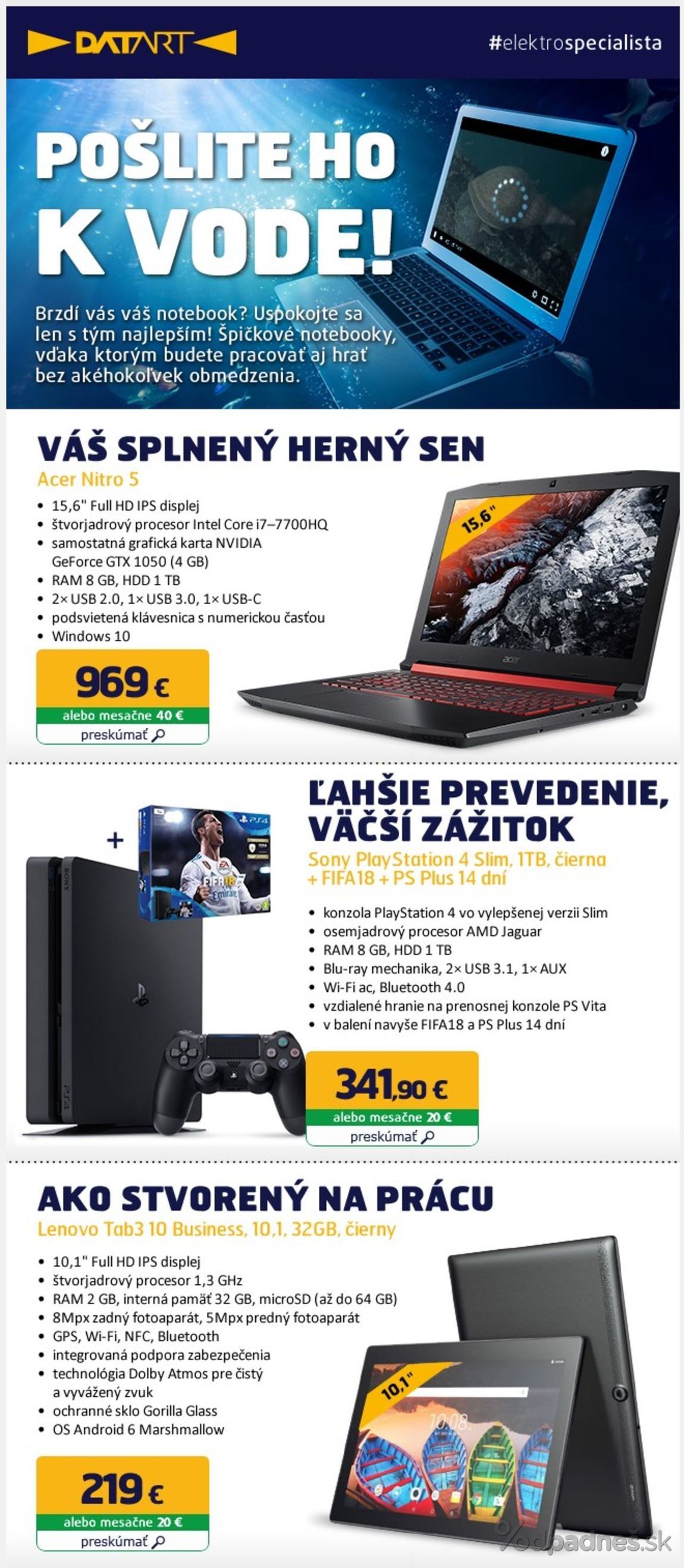 1. stránka Datart letáku