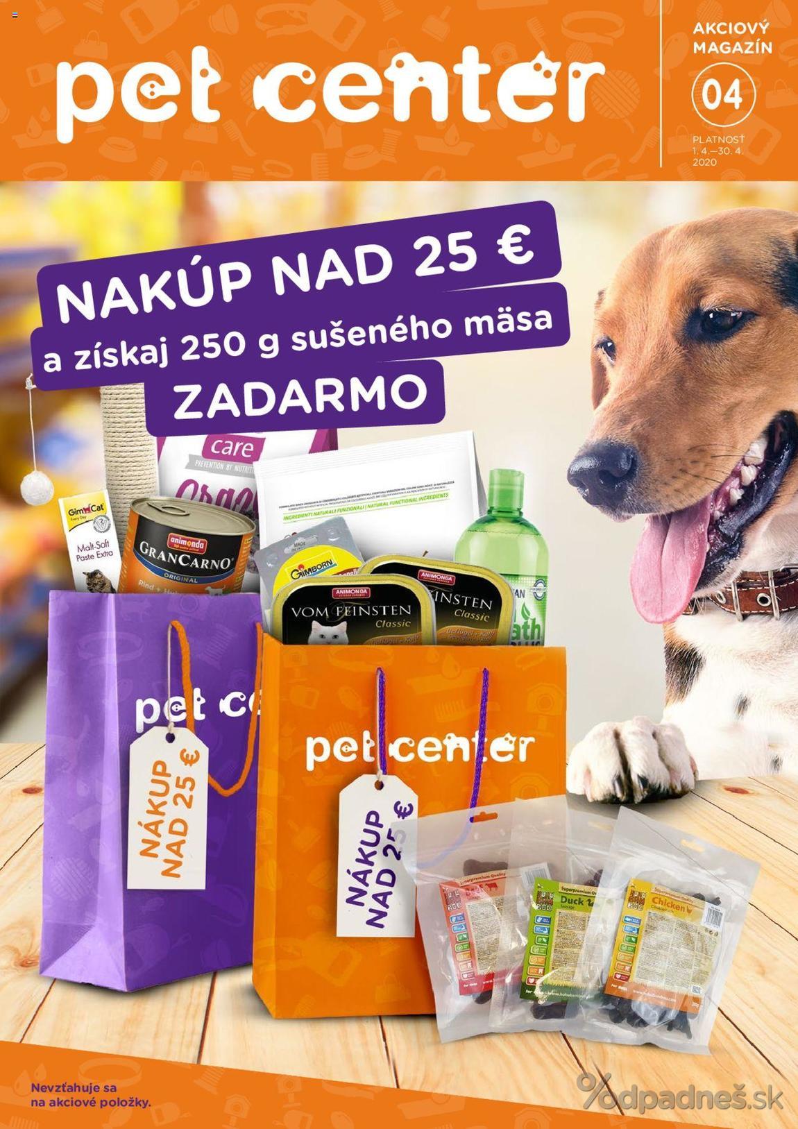 1. stránka Pet Center letáku