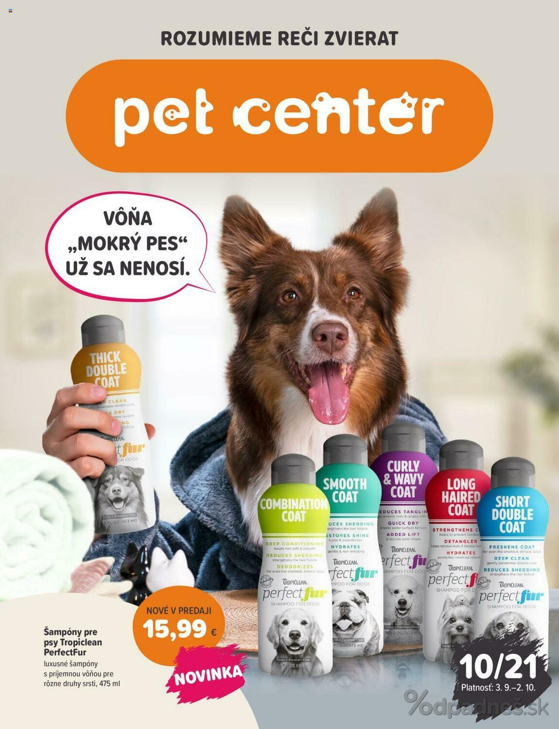 1. stránka Pet Center letáku