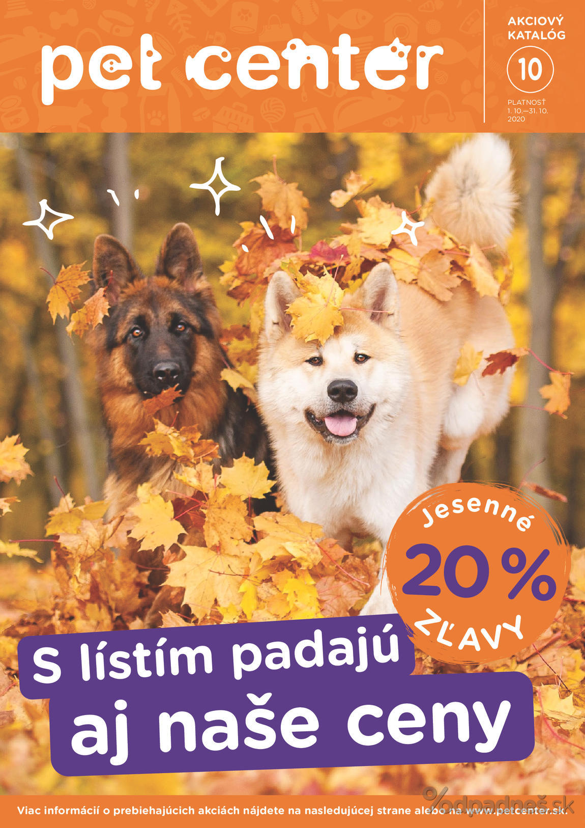 1. stránka Pet Center letáku