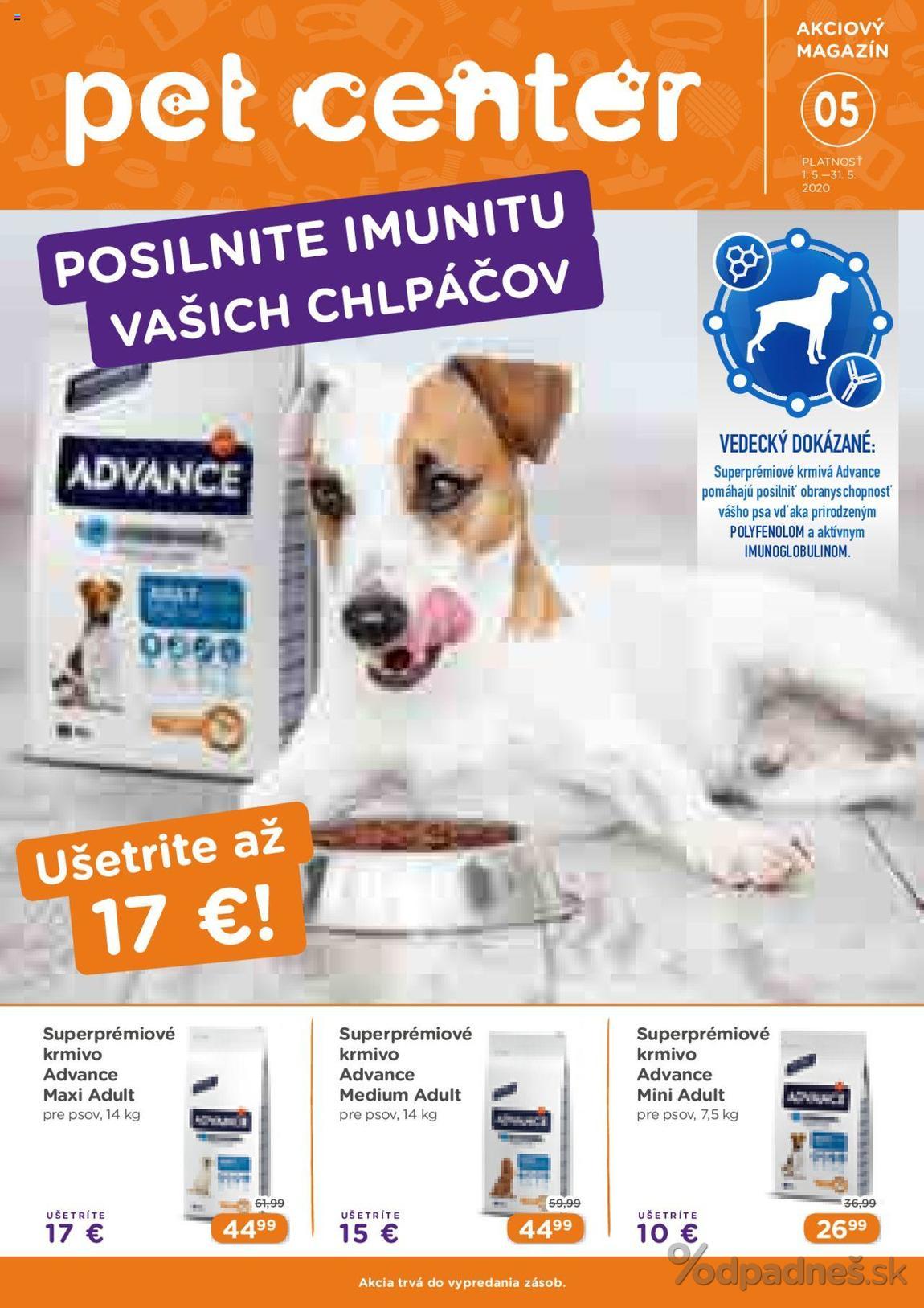 1. stránka Pet Center letáku