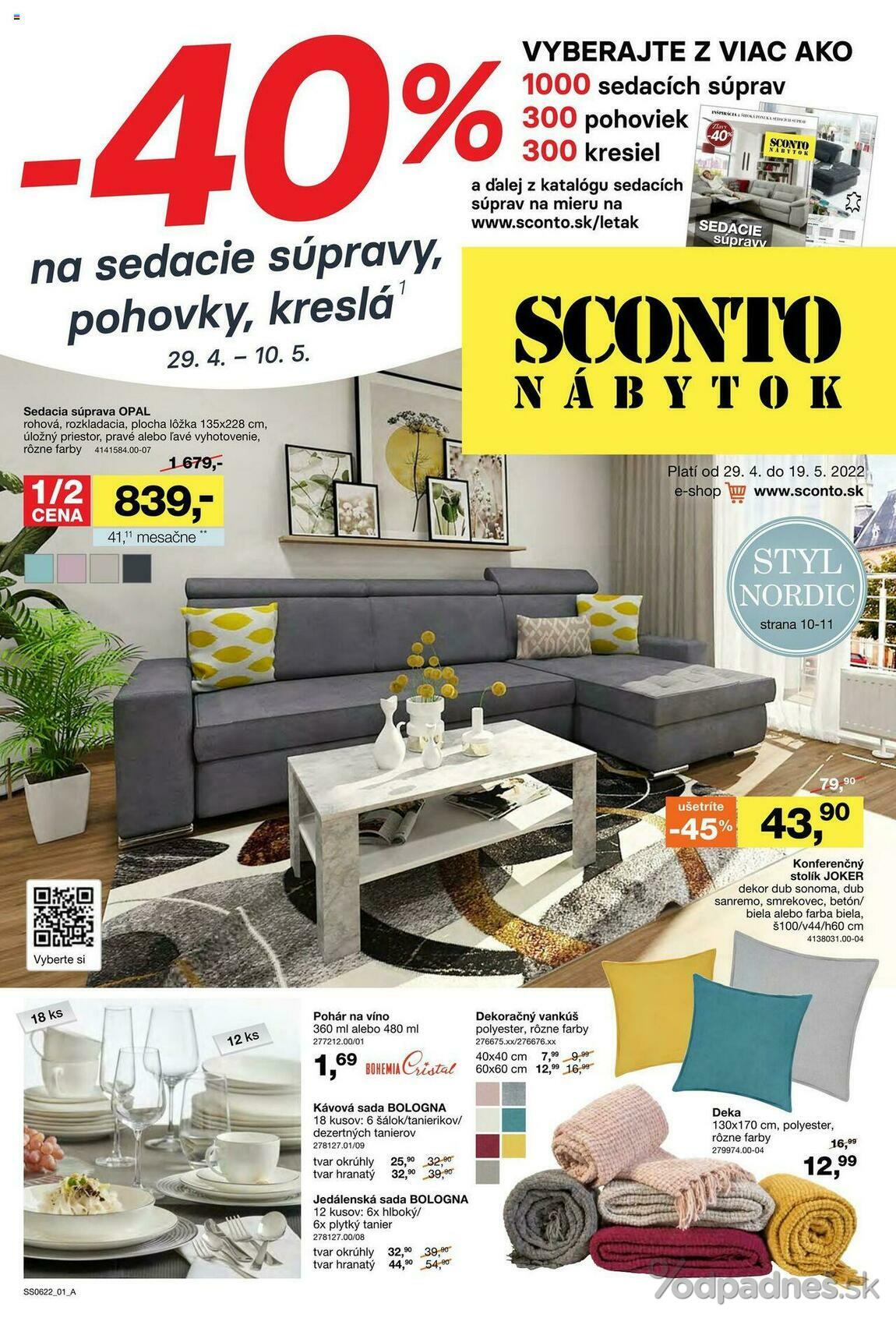 1. stránka Sconto nábytok letáku