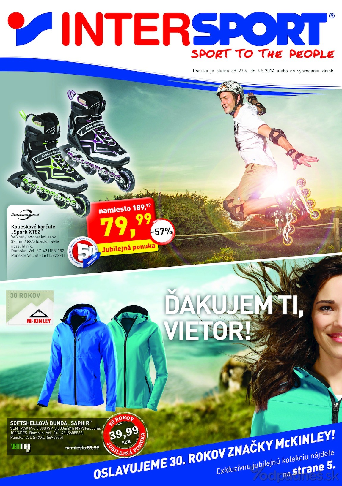 1. stránka Intersport letáku