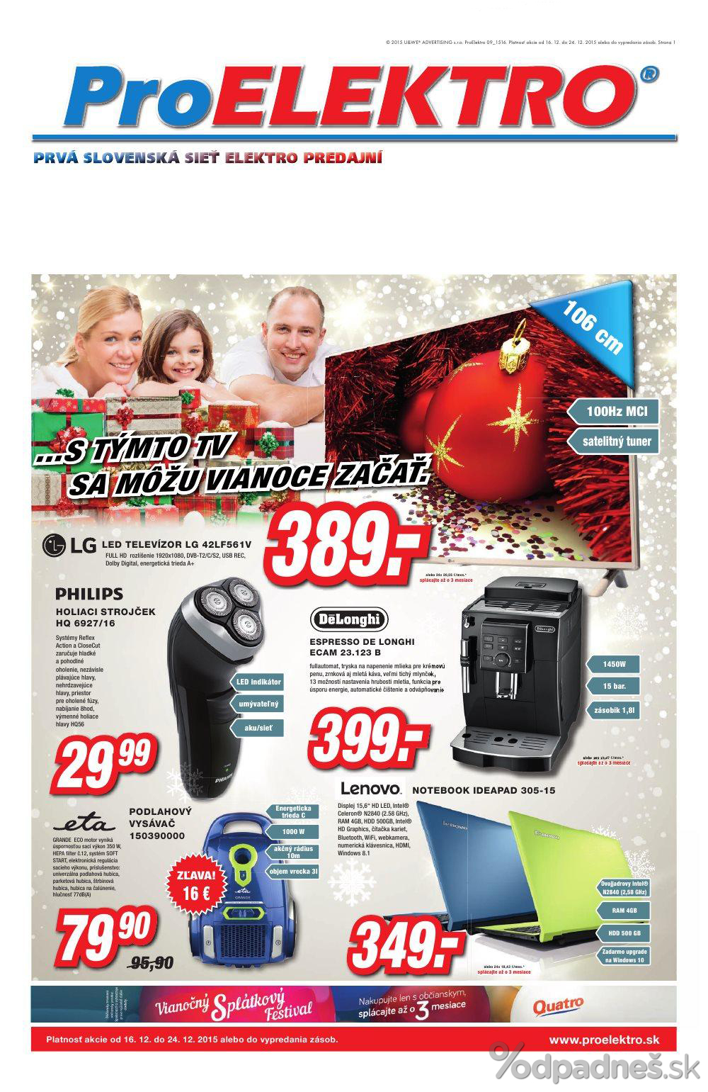 1. stránka Pro Elektro letáku