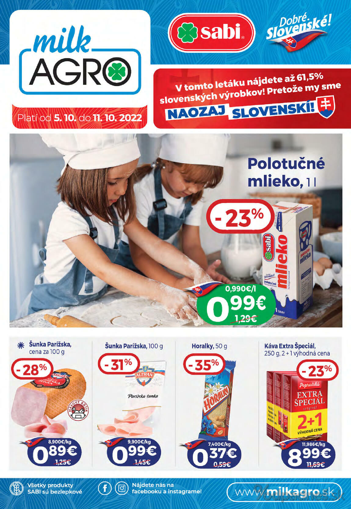 1. stránka Milk agro letáku