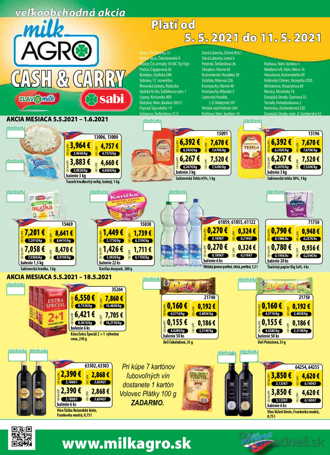 1. stránka Milk agro letáku