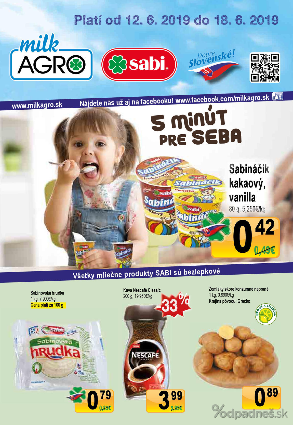 1. stránka Milk agro letáku