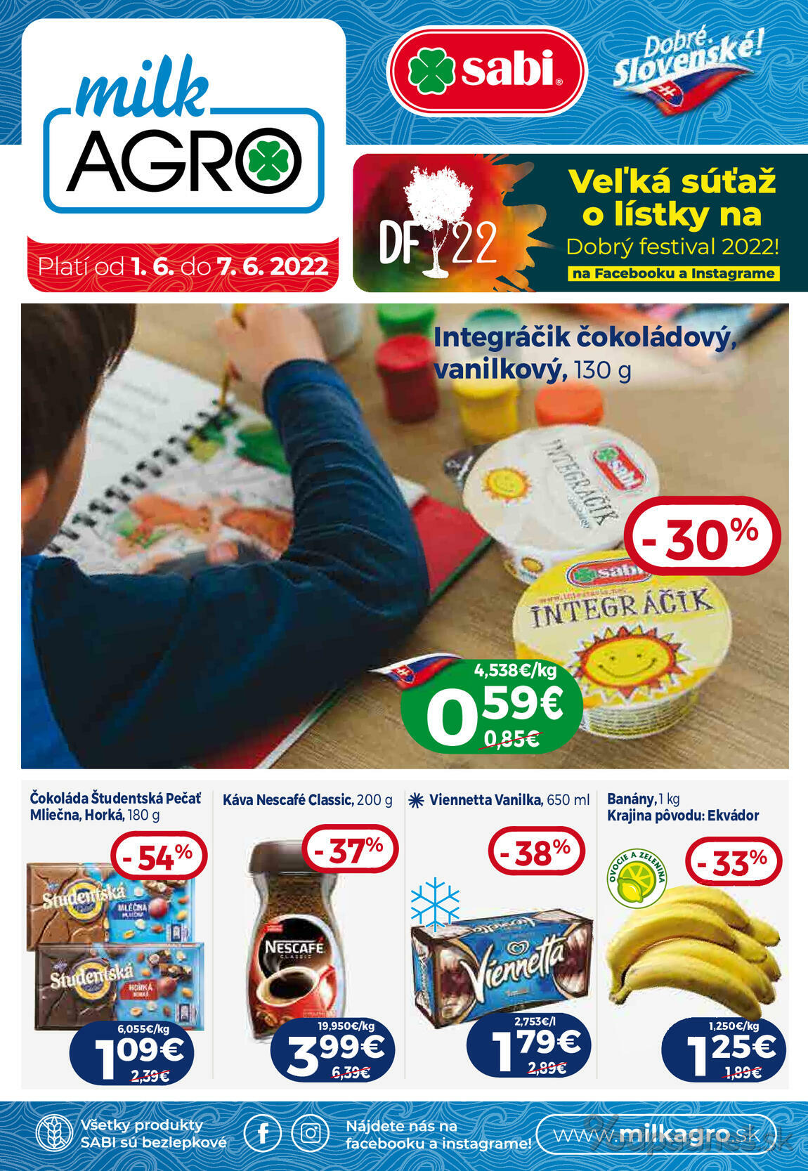 1. stránka Milk agro letáku