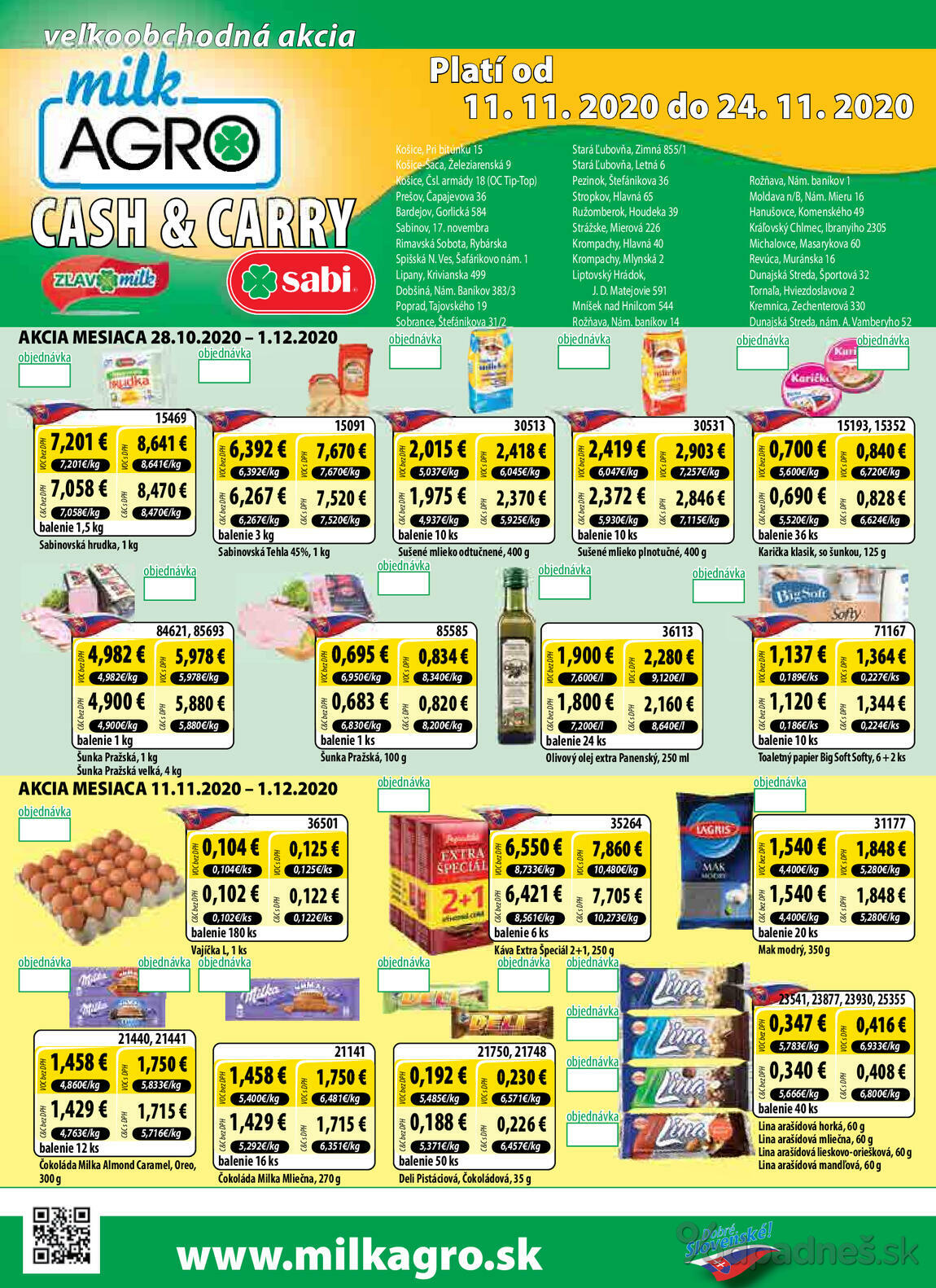 1. stránka Milk agro letáku