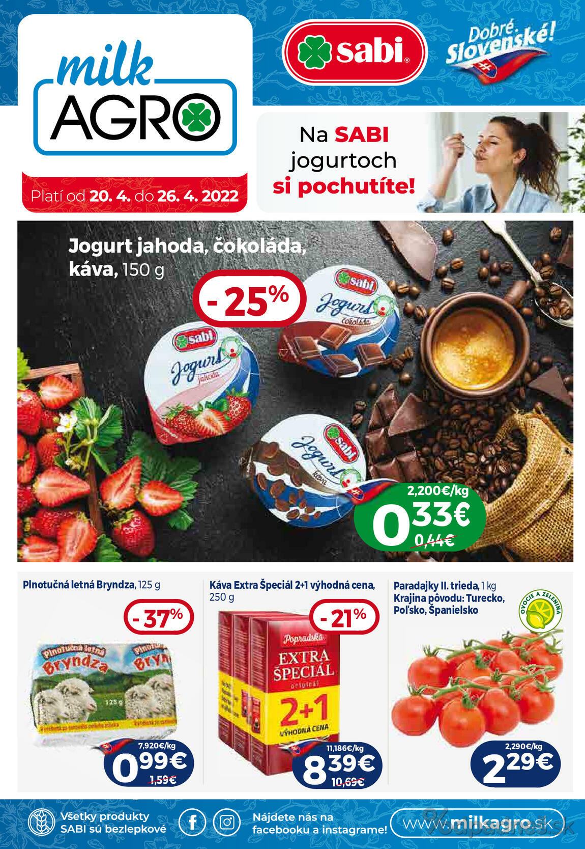1. stránka Milk agro letáku