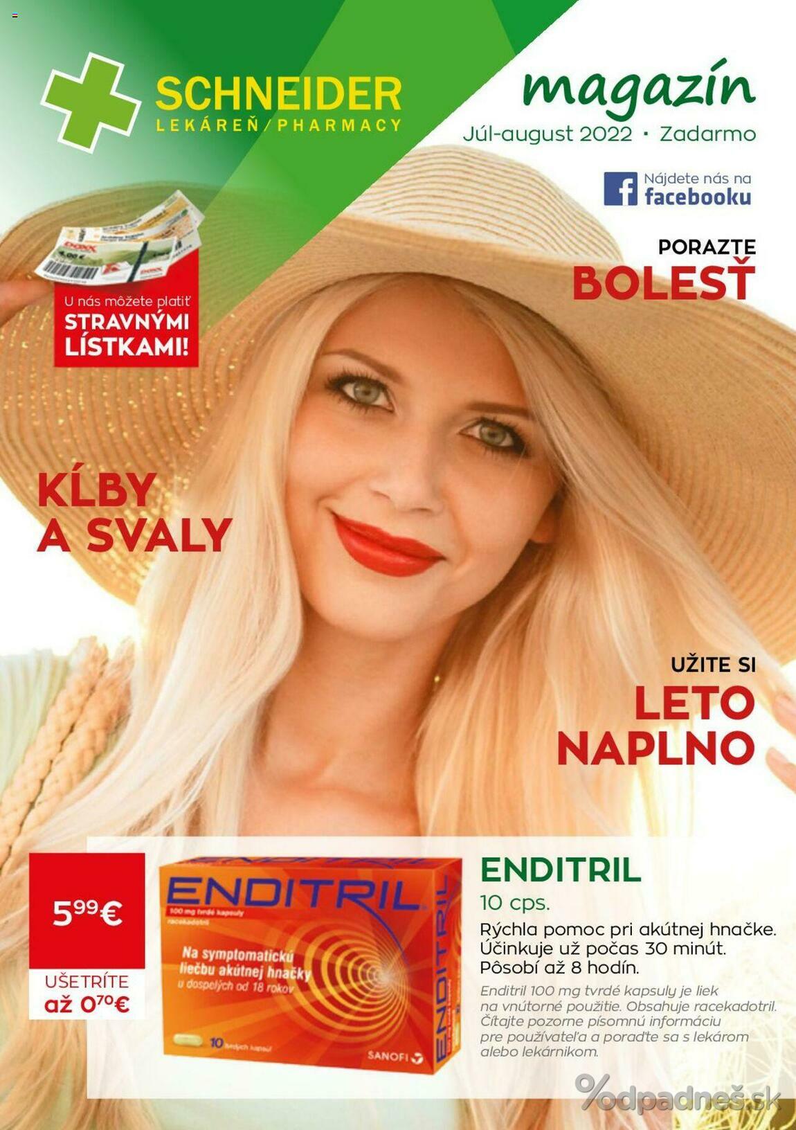 1. stránka Lekáreň Schneider letáku