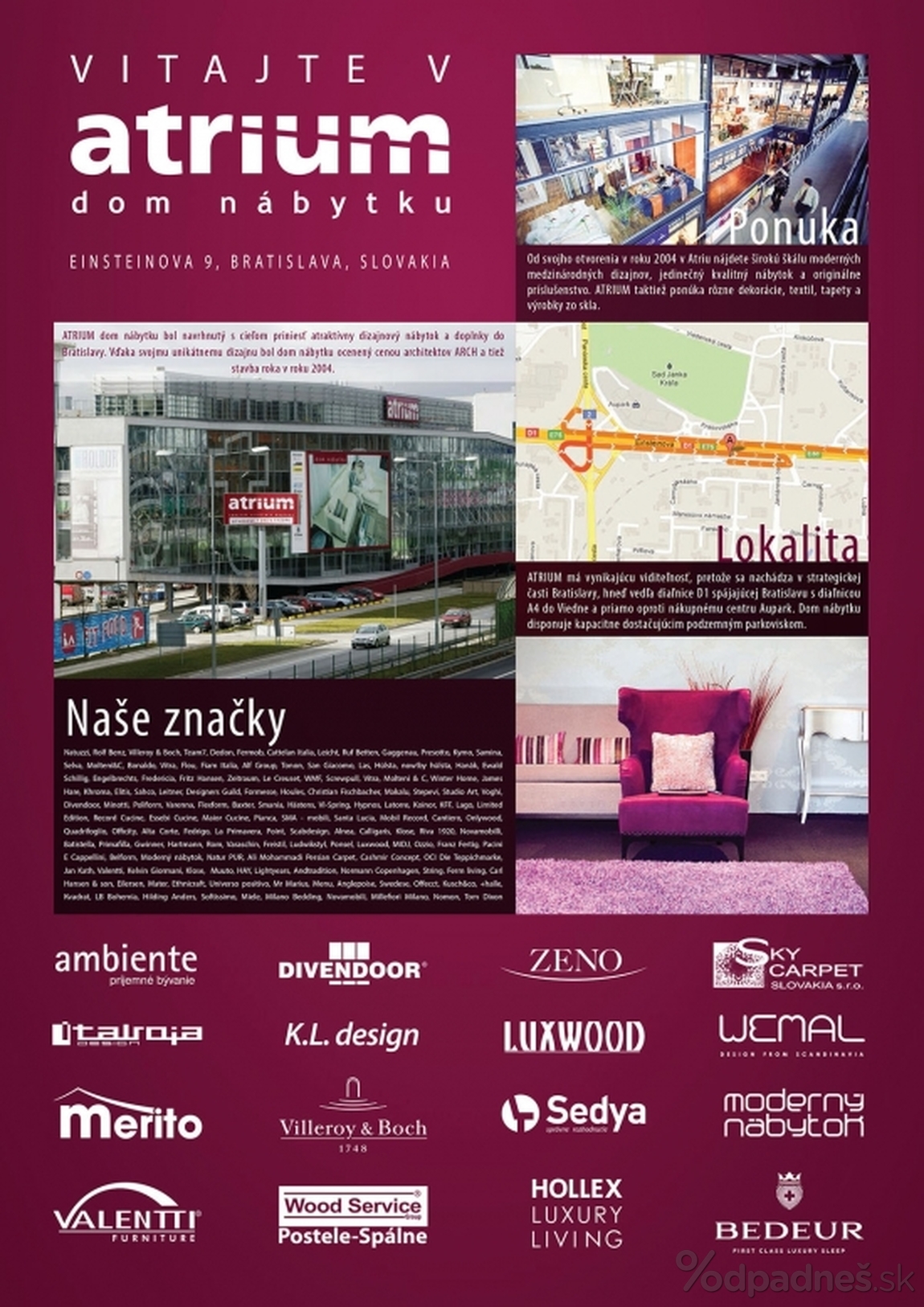 1. stránka Atrium nábytek letáku