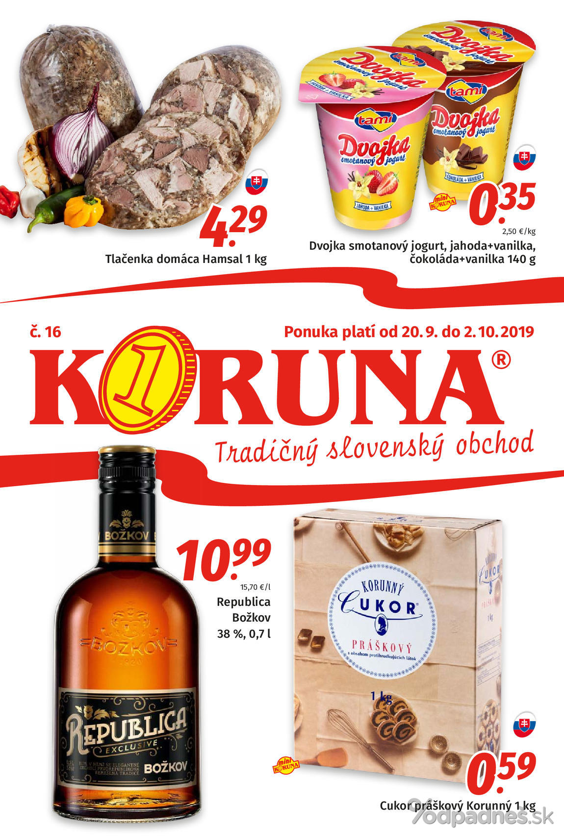 1. stránka Koruna letáku