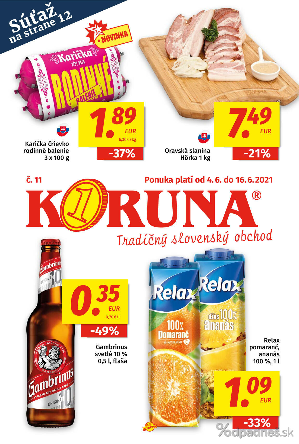 1. stránka Koruna letáku