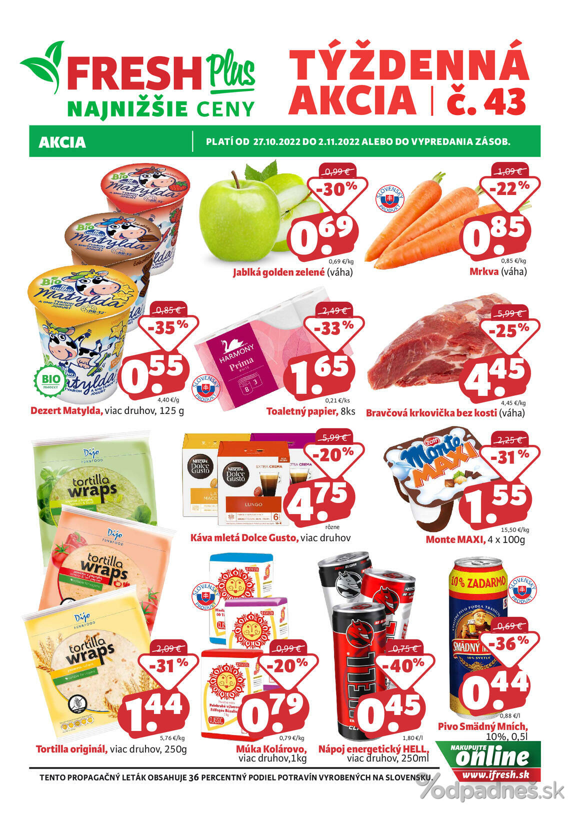 1. stránka Fresh letáku