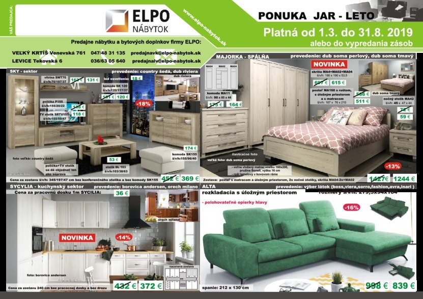1. stránka Elpo nábytok letáku
