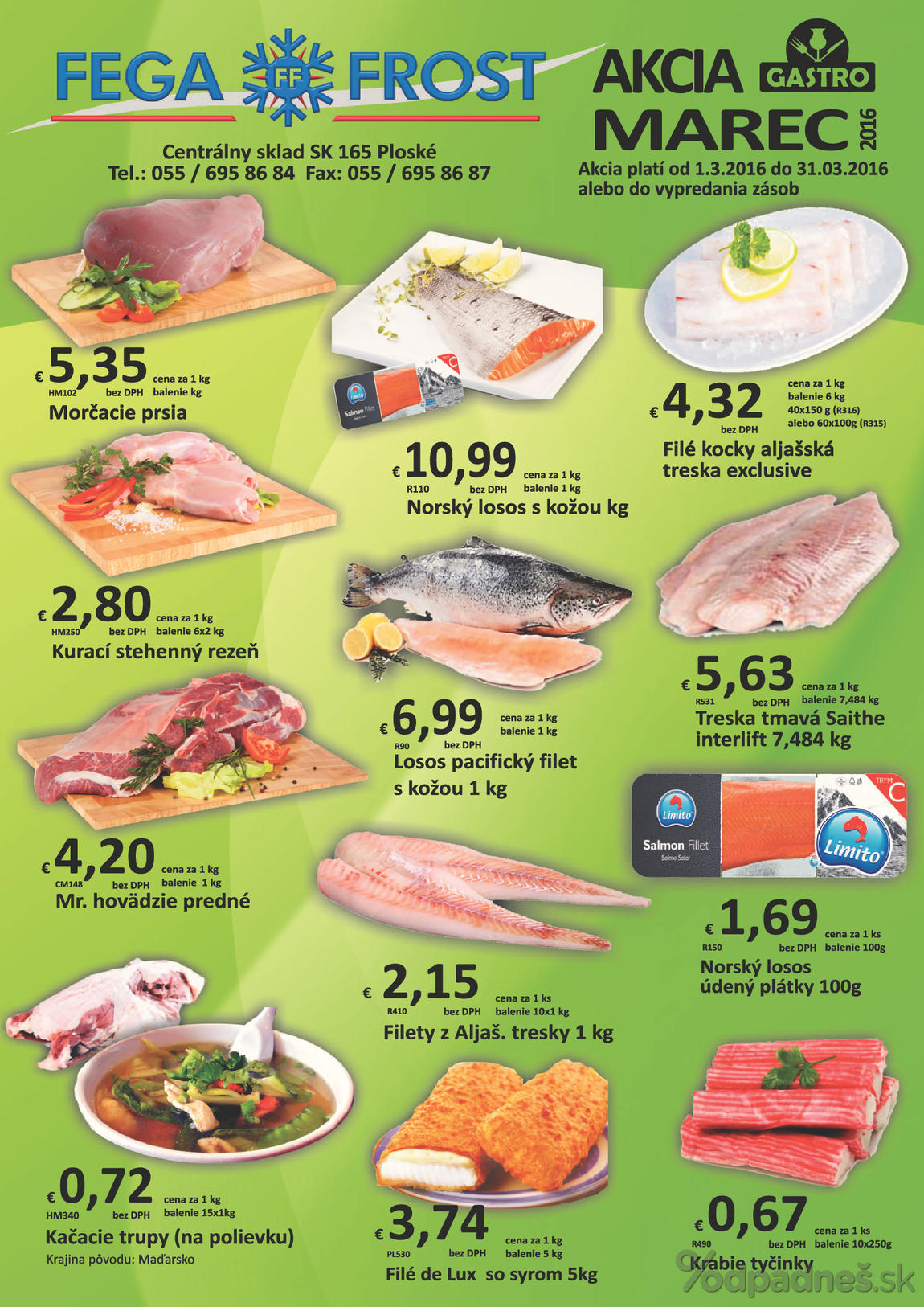1. stránka Fega Food letáku