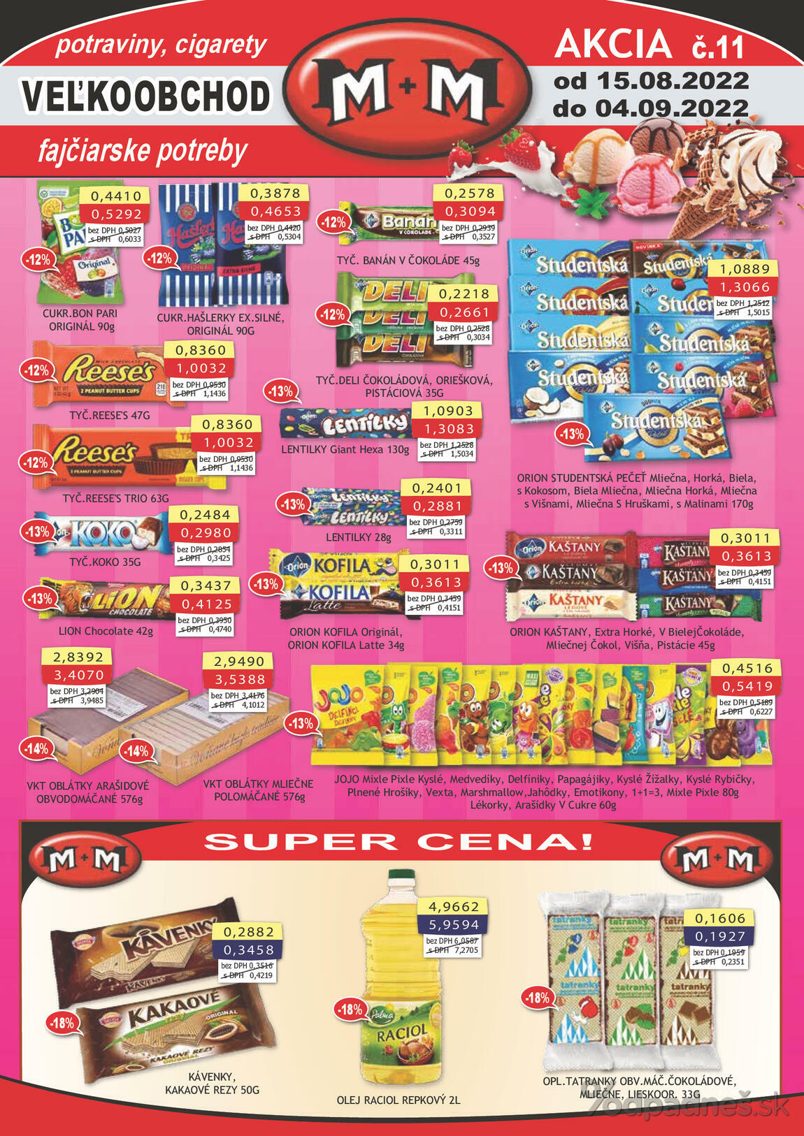 1. stránka M + M letáku