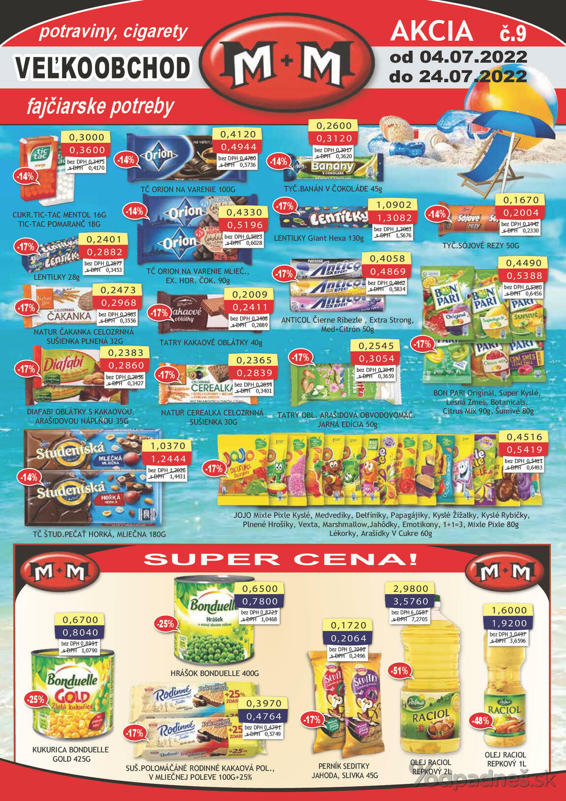 1. stránka M + M letáku