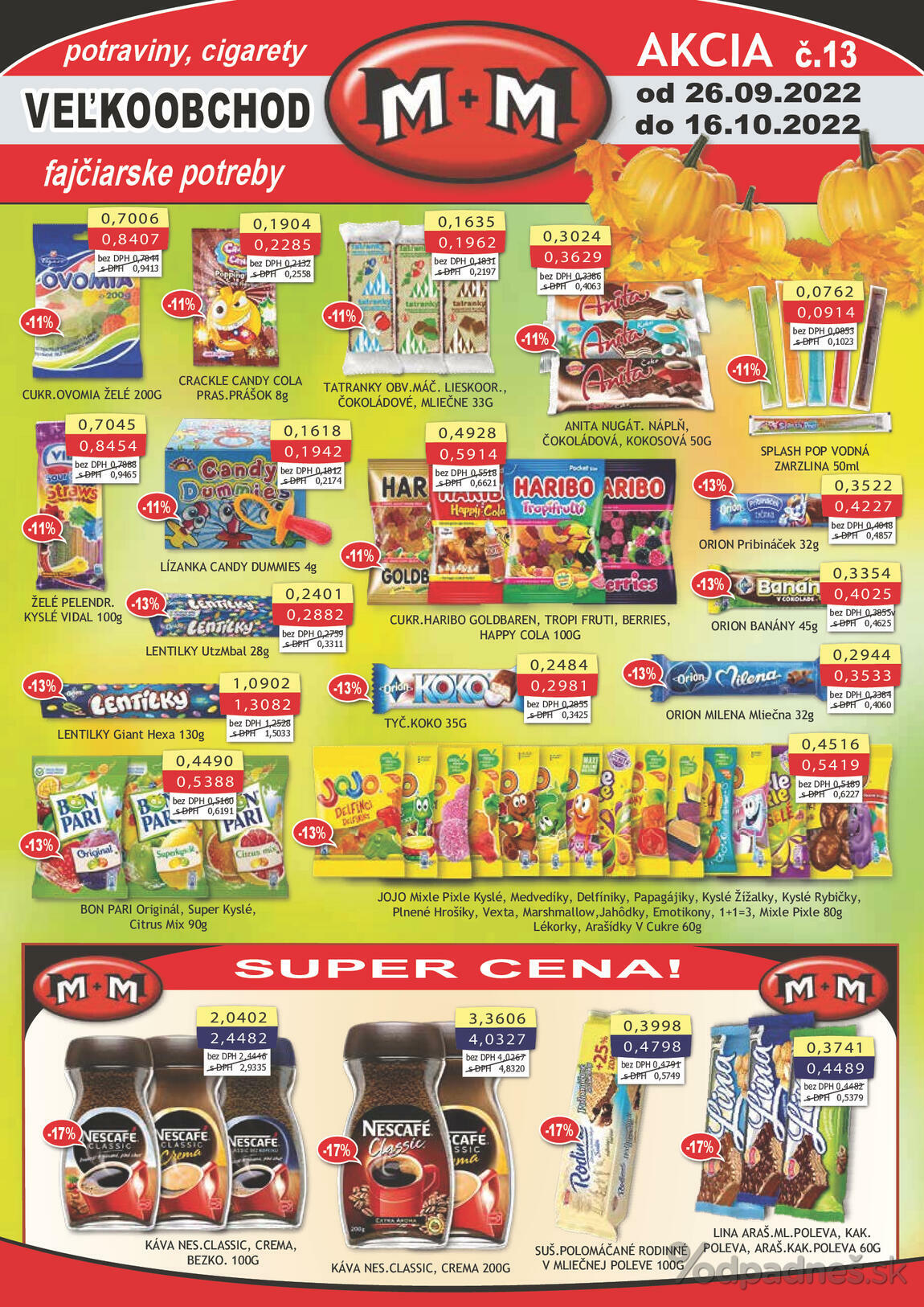 1. stránka M + M letáku