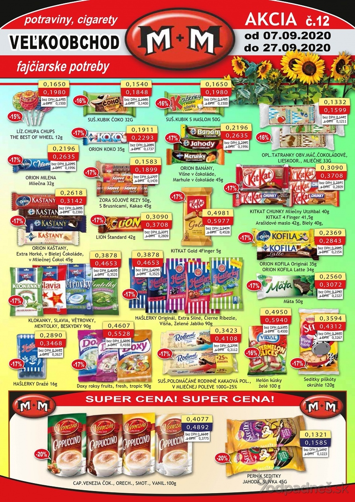 1. stránka M + M letáku